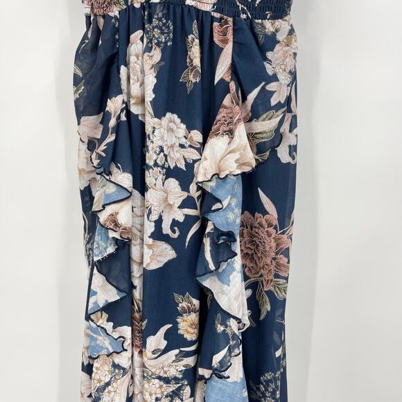Agua Bendita | Madame Vania Maxi Dress Navy Floral M - Picture 7 of 13